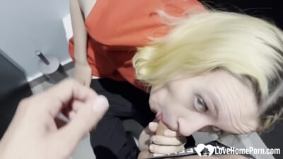 Blonde Teacher In Gives A Blowjob Before Fucking