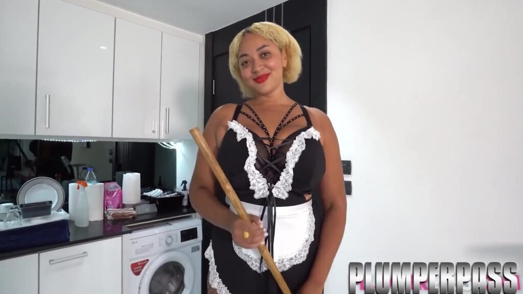 Busty Russian Maid Cleans Up Big Black Cock