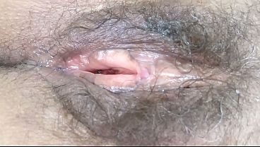 Showing off her big hairy pussy after fucking, she needs more cock, mature Latina wife