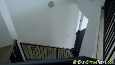 teen 18+ babysitter rubs cunt